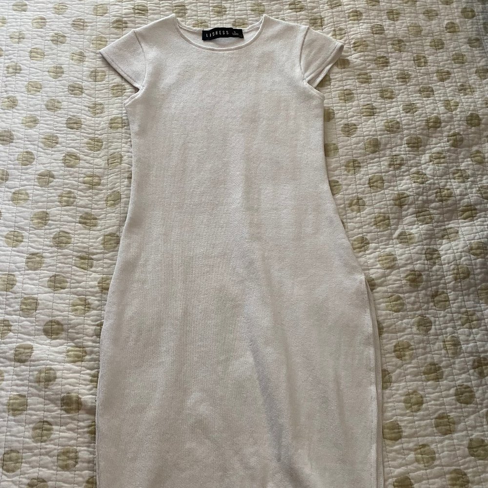 Lioness White Slit Dress